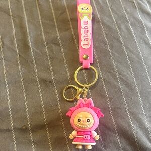 Labubu Pink Keychain Action Figure